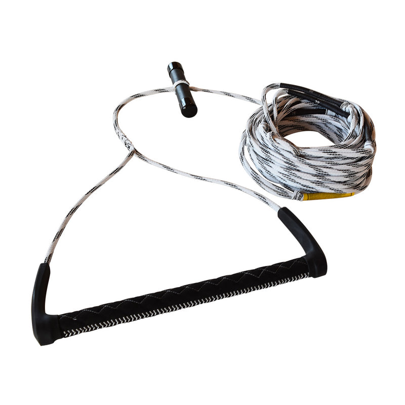 FATSAC 80' Wake Rope &amp; T-Bar Handle Combo - Black &amp; White