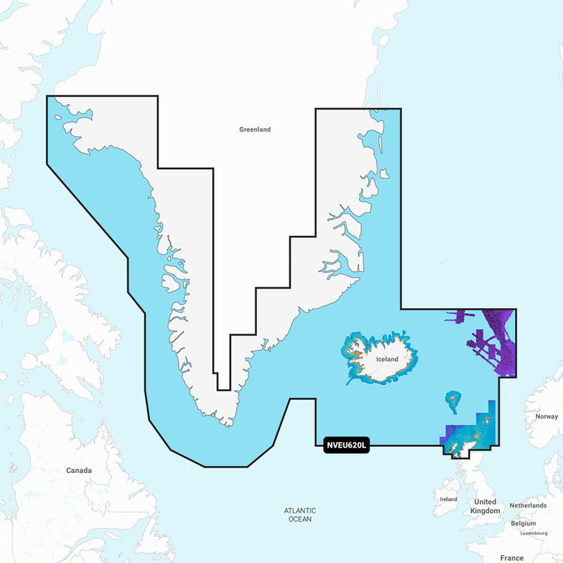 Garmin Navionics Vision+&trade; NVEU620L Greenland &amp; Iceland