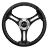 Schmitt Marine Torcello 14" Wheel - 03 Series - Polyurethane Wheel w/Chrome Spoke Inserts &amp; Cap - Black Brushed Spokes - 3/4" - Retail Packaging