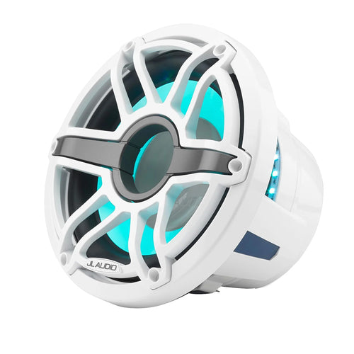 JL Audio M6 10" Marine Infinite-Baffle Subwoofer w/Gloss White Sport Grille &amp; Transflective&trade; LED Lighting - M6-10IB-S-GwGw-i-4