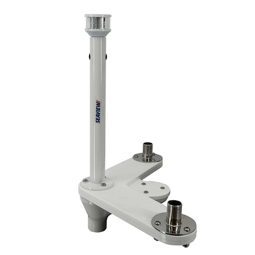 Seaview Triple Mount Adapter w/C5 Certified LED Light 12" Post &amp; Threaded 1"-14 Thread Bases f/GPS Units