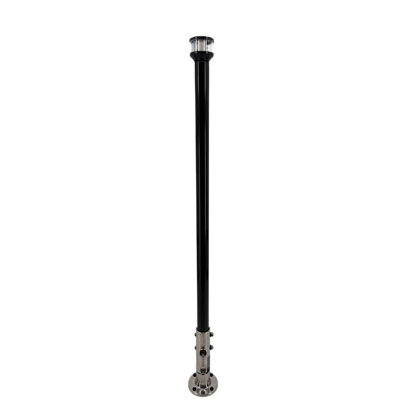 Seaview 24" Manually Folding Light Post w/316 Stainless Steel Base &amp; LTBLED12C5 Navigation Light - Black