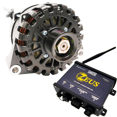ARCO Zeus A275L N62 Alternator w/Clutch Pulley, Terminal Block &amp; Zeus High-Energy Alternator Regulator