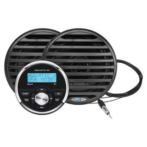 Aquatic AV GP1 Gauge Stereo &amp; Economy 6.5" Speakers - Black (Pair)