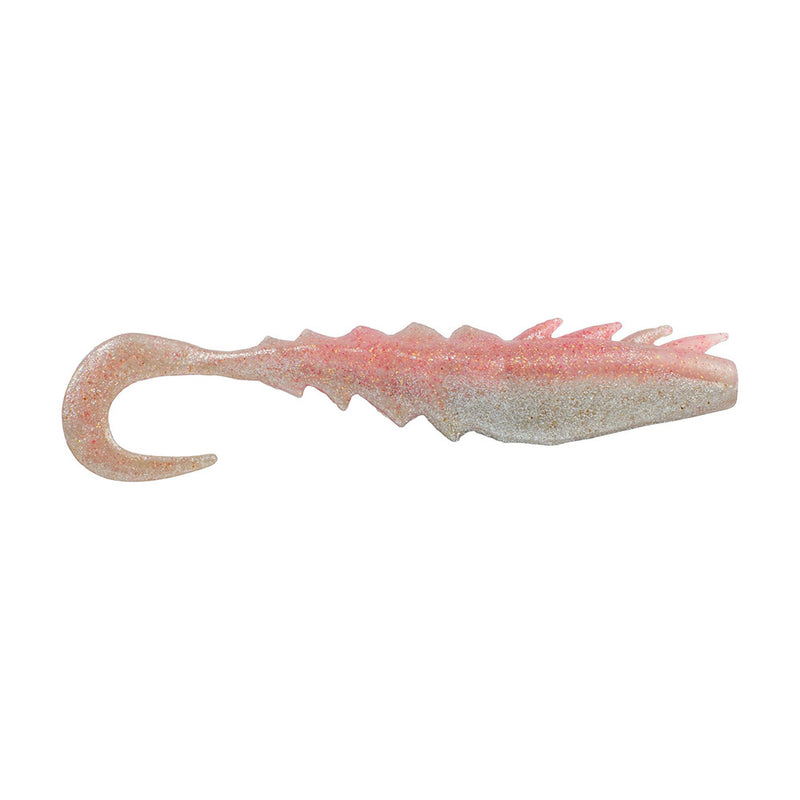 Berkley Gulp!&reg; Saltwater Nemesis Prawn Curl Tail - 4" - Flamingo Chrome
