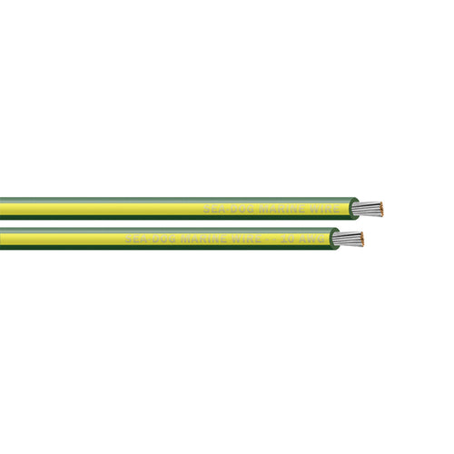 Sea-Dog 10 AWG Green/Yellow Stripe Primary Wire - 500'