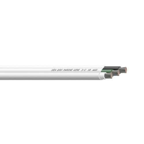 Sea-Dog 10/3 AWG Flat Triplex Wire - White/Green/Black - 500'