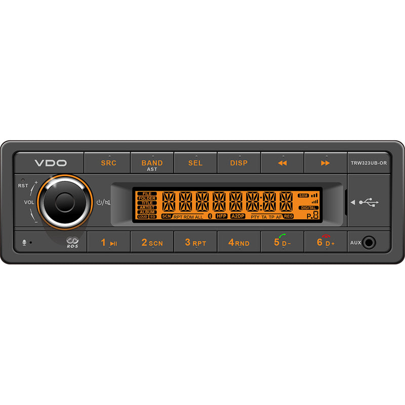 VDO 24V Radio w/FM RDS Tuner MP3/WMA/USB/Bluetooth - Orange Illumination