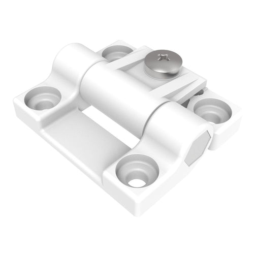 Southco Adjustable Torque Hinge, Symmetric, Medium Size, Acetal Copolymer, Natural, White