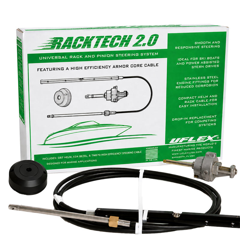 Uflex Racktech&trade; - 2.0 High Efficiency Rack &amp; Pinion System Kit - 14' Cable