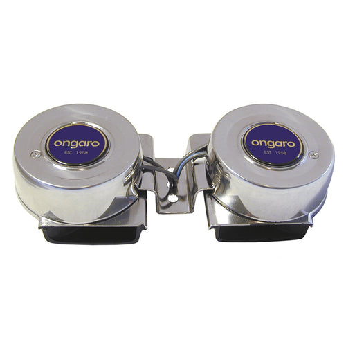 Schmitt Marine All-Stainless Mini Compact Twin Horn - 12V