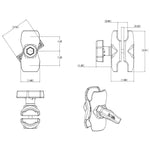 RAM Mount Short Double Socket Arm f/1.5" Ball