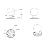 RAM Mount 3.68" Round Base w/3-3/8" E Size Ball