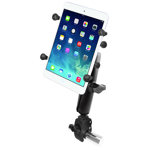 RAM Mount Tough-Claw Base w/Long Double Socket Arm & Universal X-Grip&reg; Cradle w/1" Ball f/7" Tablets