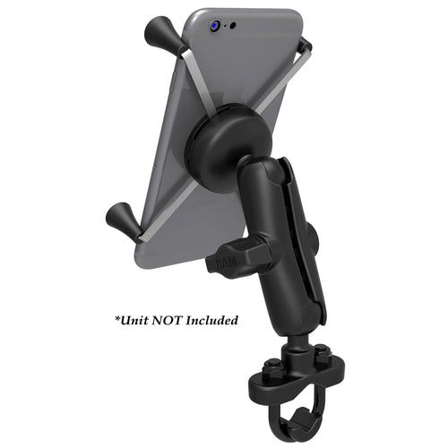 RAM Mount Handlebar Rail Mount w/Zinc Coated U-Bolt Base &amp; Universal X-Grip&reg; Large Phone/Phablet Cradle