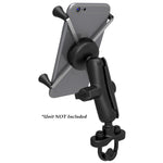 RAM Mount Handlebar Rail Mount w/Zinc Coated U-Bolt Base &amp; Universal X-Grip&reg; Large Phone/Phablet Cradle