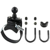 RAM Mount Rail Base w/Zinc Coated U-Bolt, ATV/UTV Strap &amp; 1" Ball for Rails to 3.15" in Diameter