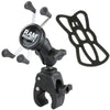 RAM Mount Small Tough-Claw&trade; Base w/Short Double Socket Arm and Universal X-Grip&reg; Cell/iPhone Cradle