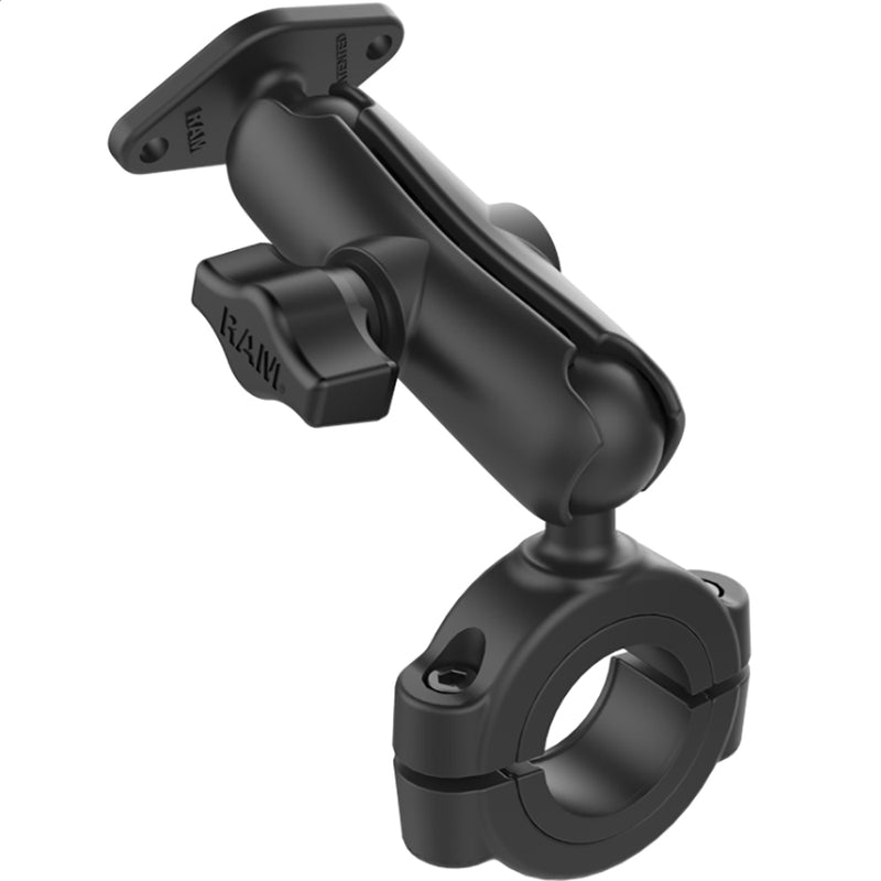RAM Mount Torque&trade; 1-1/8" - 1-1/2" Diameter Handlebar/Rail Base w/1" Ball, Medium Arm &amp; Diamond Ball Plate