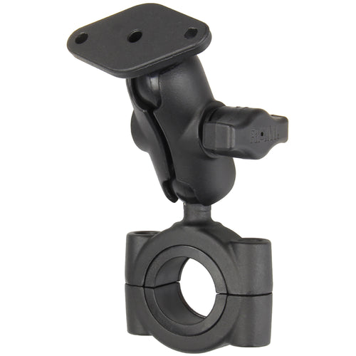 RAM Mount RAM&reg; Torque&trade; 1 1/8" - 1 1/2" Diameter Handlebar/Rail Base with B Size 1" Ball, Short Arm and Diamond Plate