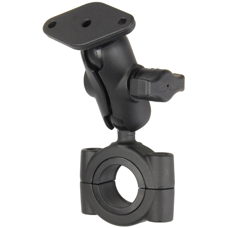 RAM Mount RAM&reg; Torque&trade; 1 1/8" - 1 1/2" Diameter Handlebar/Rail Base with B Size 1" Ball, Short Arm and Diamond Plate