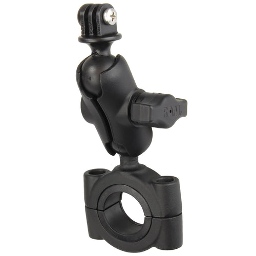 RAM Mount RAM&reg; Torque&trade; 1 1/8" - 1 1/2" Diameter Handlebar/Rail Base with B Size 1" Ball, Short Arm and GoPro&reg;/Action Camera Mount