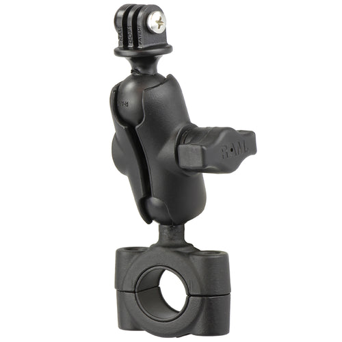 RAM Mount RAM&reg; Torque&trade; 3/4" - 1" Diameter Handlebar/Rail Base with 1" Ball, SHORT Arm and GoPro&reg;/Action Camera Mount
