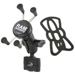 RAM Mount RAM&reg; Torque&trade; 3/4" - 1" Diameter Handlebar/Rail Base with 1" Ball, Short Arm and X-Grip&reg; for Phones