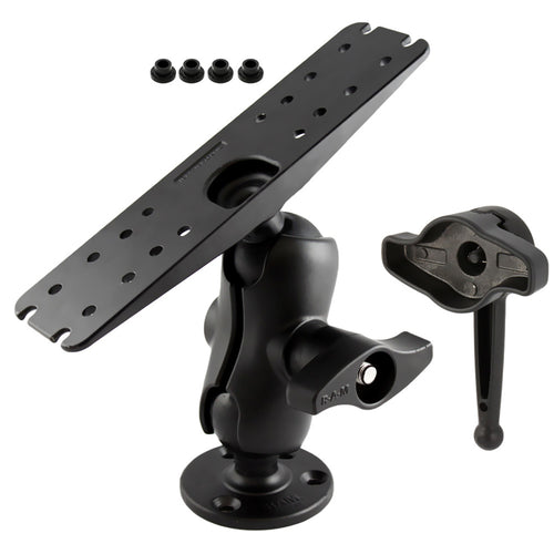 Ram Mount D Size 2.25" Ball Mount w/11" X 3" Rectangle Plate, 3.68" Round Plate and Hi-Torq&trade; Wrench