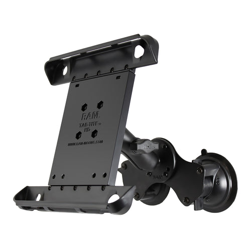 RAM Mount Double Twist-Lock&trade; Suction Cup Mount w/Tab-Tite&trade; Universal Spring Loaded Cradle f/Apple iPad 1-4 w/or w/o Light Duty Case
