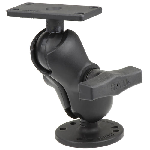 RAM Mount 1.5" Ball Mount w/2.5" Round Base, Short Arm &amp; 1.5" x 3" Plate f/Humminbird Helix 5 Only