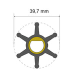 Albin Group Premium Impeller Kit - 39.7 x 12 x 19.2mm - 6 Blade - Single Flat Insert