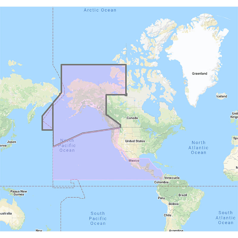 Furuno US &amp; Canada Pacific Coast, Hawaii, Alaska, Mexico to Panama - C-MAP Mega Wide Chart - Unlock Code