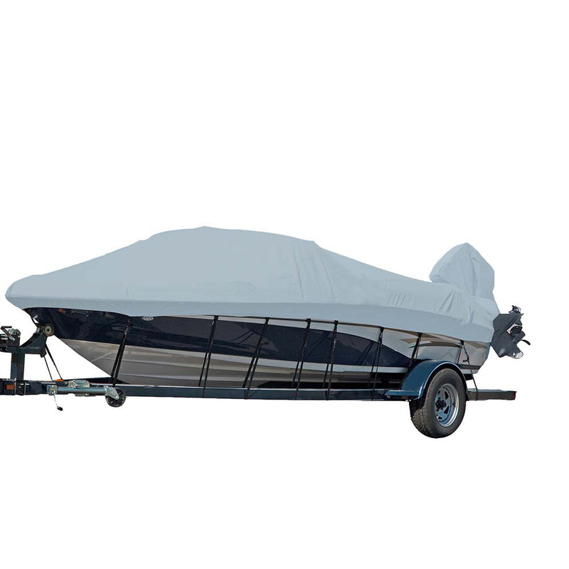 Carver Sun-DURA&reg; Styled-to-Fit Boat Cover f/16.5' V-Hull Runabout Boats w/Windshield &amp; Hand/Bow Rails - Grey
