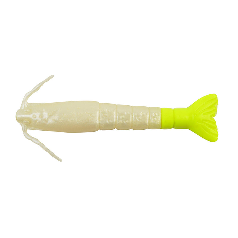 Berkley Gulp!&reg; Saltwater Shrimp - 3" - Pearl White/Chartreuse