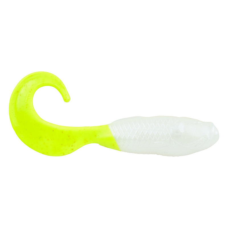 Berkley Gulp!&reg; Saltwater Swimming Mullet - 4" - Pearl White/Chartreuse
