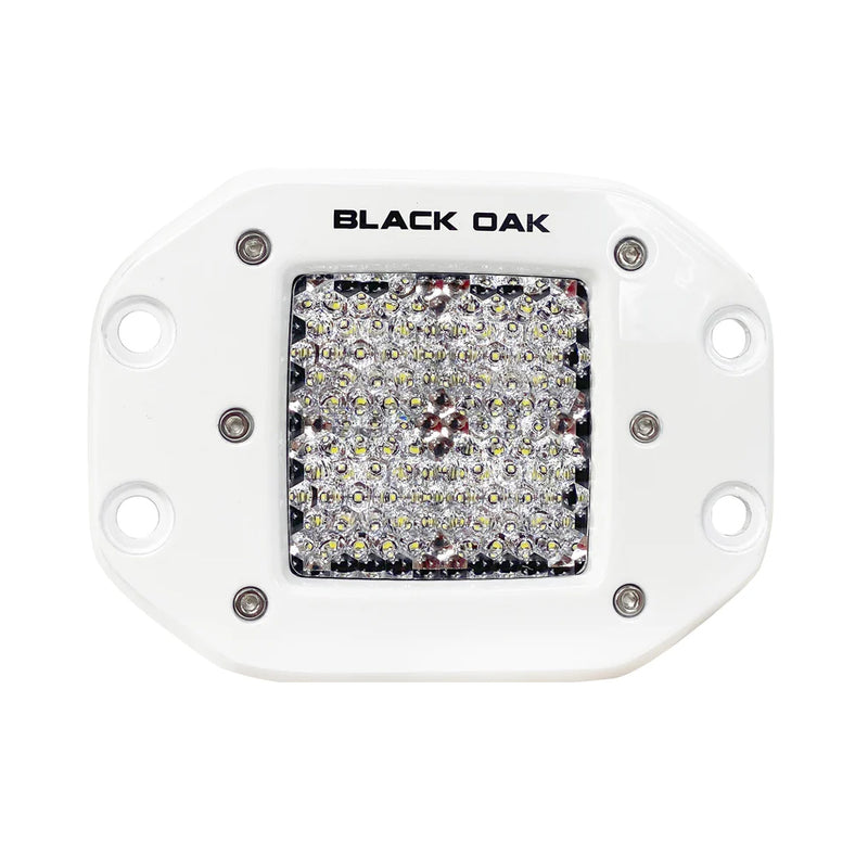 Black Oak 2" Marine Flush Mount LED Pod Light - Diffused Optics - White Housing - Pro Series 3.0