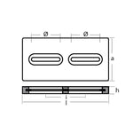 Tecnoseal Rectangular Zinc Plate Anode w/Inserts - 12" x 6" x 1"