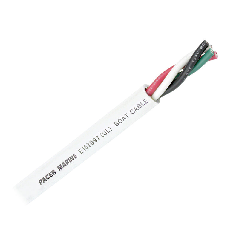 Pacer Round 4 Conductor Cable - 500' - 14/4 AWG - Black, Green, Red &amp; White