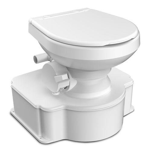 Dometic&trade; White M65 Marine Gravity Toilet - Standard Seat Size w/Foot Pedal